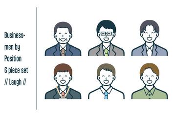 爆笑している役職ごとのビジネスマンの6点セットno.1