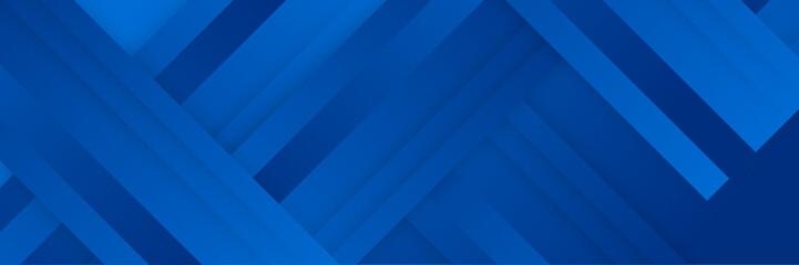 Blue abstract vector long banner. Minimal background with arrows and copy space for text. Facebook cover, web banner