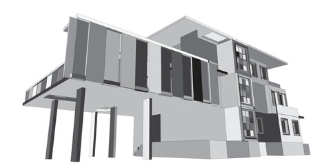 Fototapeta premium Residential building, Modern architecture