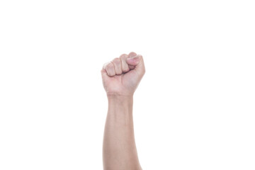 Obraz premium Male's fist isolated on white background with clipping path.