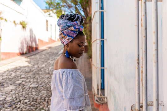 Street Portrait Of Local Black Cuban Girl.