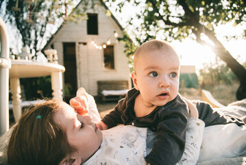 children in the yard