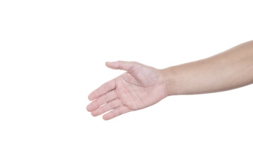 Man arm sign for handshake. Business hand symbol.