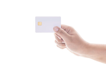 Obraz premium Hand holding credit card.