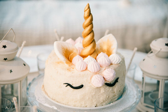 Naklejki unicorn birthday cake
