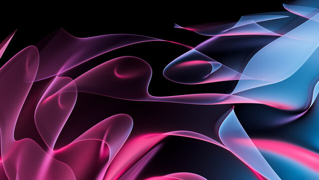 Dark moody 3D render of swirling abstract shapes