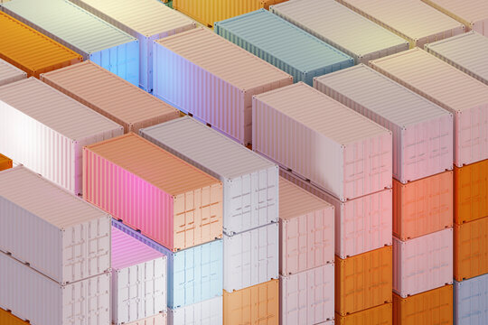 Illustration of Stacked cargo containers