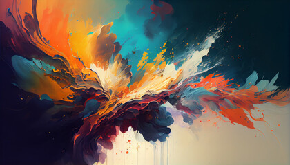 Abstract backdrop Ink watercolor creates vibrant grunge design generated by AI