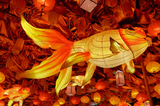 Chinese New Year lantern decorations in the city