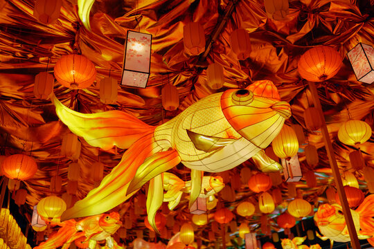 Chinese New Year lantern decorations in the city