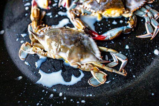 Buttermilk marinated soft shell crabs