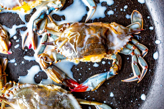 Buttermilk marinated soft shell crabs