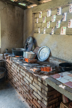 Interior Of A Rural Kitchen In Cuba
