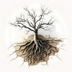 Death Tree with Root. Generative AI