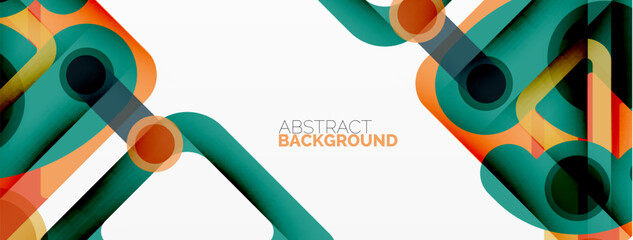 Geometric primitives. Lines, circles abstract background