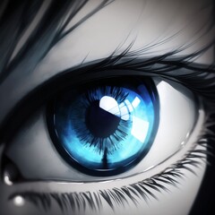 Female Blue Anime Eye Generative AI