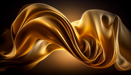 Abstract flame curves pattern in vibrant yellow hues generated by AI