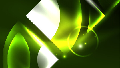 Abstract background vector neon glowing geometric elements. Hi-tech design for wallpaper, banner, background, landing page, wall art, invitation, prints, posters