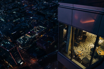 night view of los angeles from a skyscraper in downtown