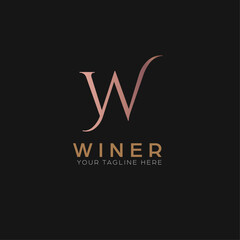 Fototapeta na wymiar letter W logo vector elegant, classy and luxury royal style logo.