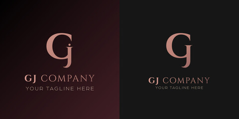 Fototapeta na wymiar letter GJ logo vector elegant, classy and luxury royal style logo.