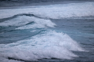 Fototapeta premium water texture sea background, blue surface ocean waves ripple