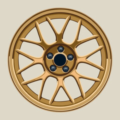 Car wheel and rims. Vector illustration, wheels gold silver black, Car Wheel 3D illustration, Car wheel, set. Realistic design. Vector illustration