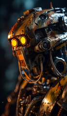 Plakat robot made from scraps Generative AI