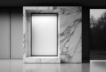 Empty marble luxury room. Generative AI.