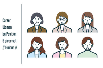 激怒している役職ごとのキャリアウーマンの6点セットno.1