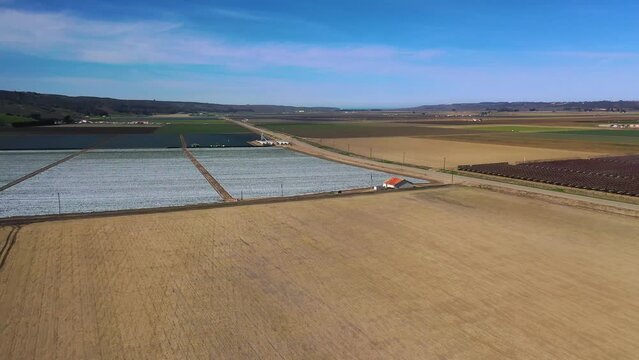 2023 - Excellent aerial footage of fields and farmland in Lompoc, California.