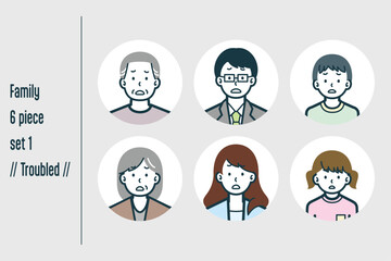 困っている3世代の家族の6点セットno.1