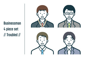 困っているビジネスマンの4点セットno.1