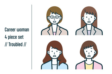 困っているキャリアウーマンの4点セットno.1