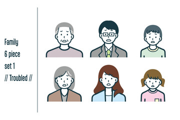 困っている3世代の家族の6点セットno.1