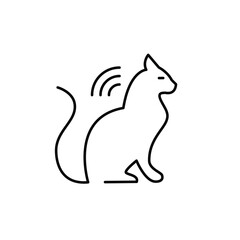 Cat microchip. Veterinary and pet registry implant. Pixel perfect, editable stroke line icon