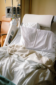 Slept In Hospital Bed with Worn Sheets
