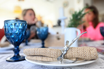 table setting in the restaurant for the cafe interior menu
