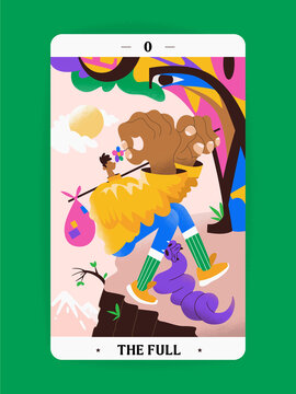 Happy travel man smelling a flower while snake bites on his leg