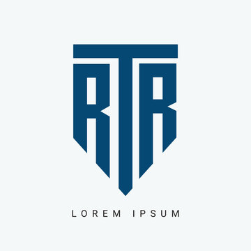 initial RTR rounded Letter Logo Design Monogram Icon Vector Template