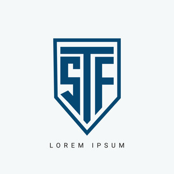 initial STF rounded Letter Logo Design Monogram Icon Vector Template