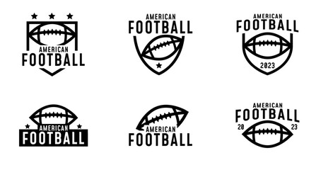 Fototapeta premium Set of american football sport logo for template design