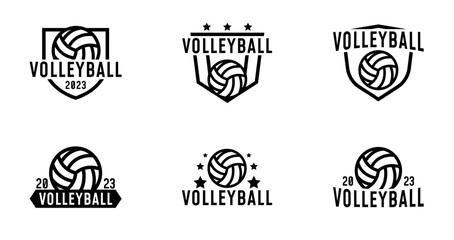 Fototapeta premium Set of volleyball sport logo for template design