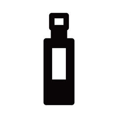オリーブオイルの瓶のアイコン_黒ベタ