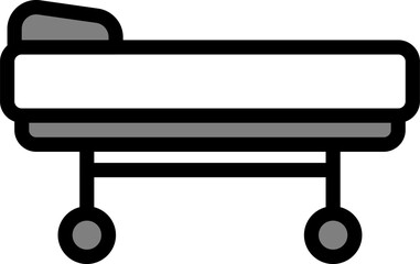 Hospital bed icon represents a bed used for patient care and treatment in hospitals, clinics, and other medical facilities