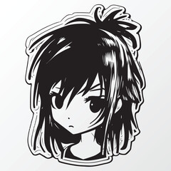 A sketch of a anime girl character