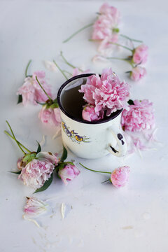 bouquet of pink peonies