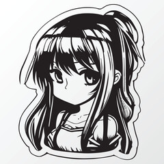 A sketch of a anime girl character