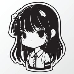 A sketch of a anime girl character