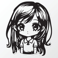 A sketch of a anime girl character